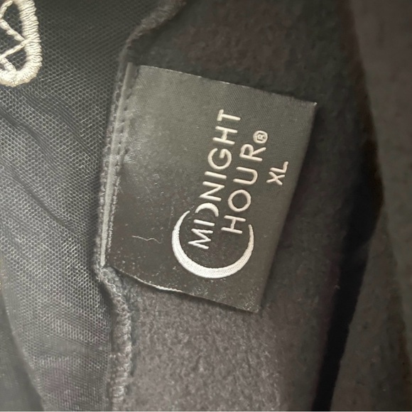 🔮🌙🖤 Midnight Hour Skeleton Spine Lace Hooded Goth Cardigan XL Oversized 🖤🌙🔮 - Picture 6 of 6